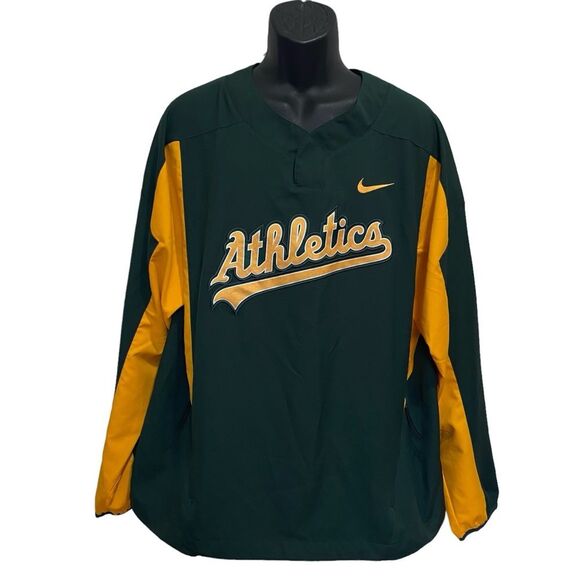 Nike Green and Gold Windbreaker Jacket with High Collar - Picture 1 of 13